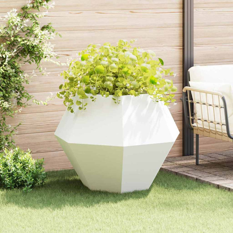  Planter Steel, 80cm H x 100cm W x 100cm D, White