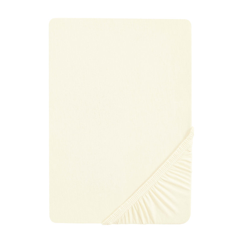 Cotton Blend Jersey Knit Fitted Sheet, Sky blue, 90-100 x 190-220 cm