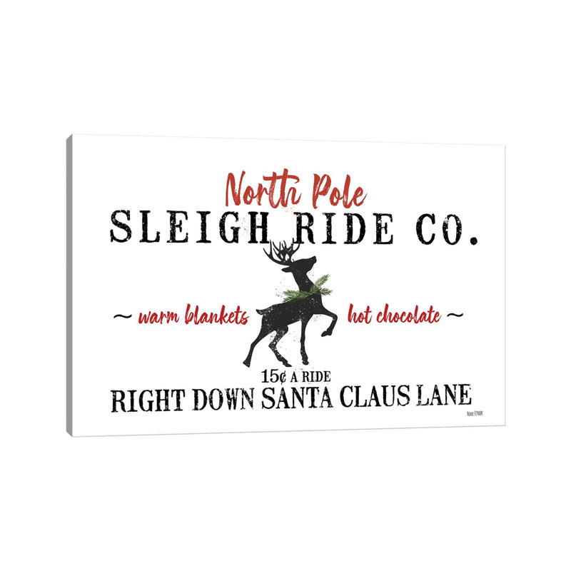 «Sleigh Rides» par House Fenway - Art textuel, H 8 po x l 12 po x P 0,75 po, Toile tendue, Pas de tapis