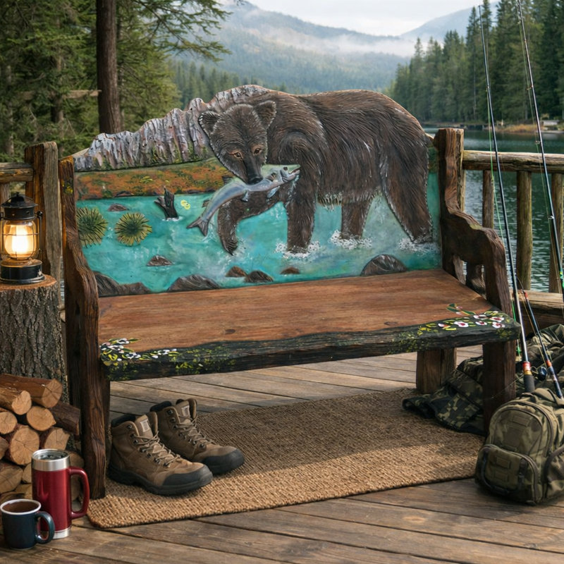 The Frontier Lodge Bear Bench