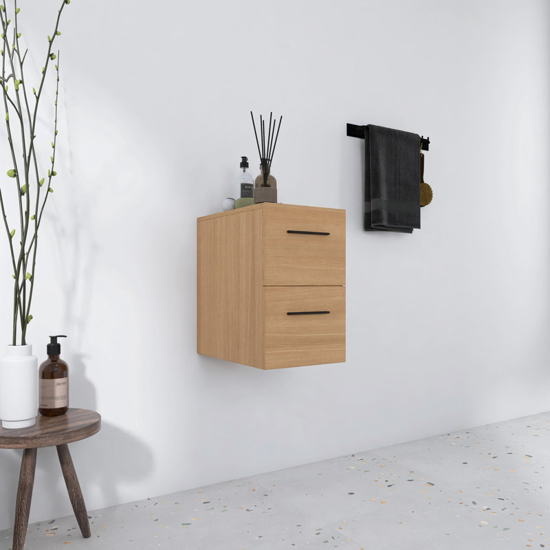 12 Inch Wall-Mounted Bathroom Storage Cabinet with 2 Drawers