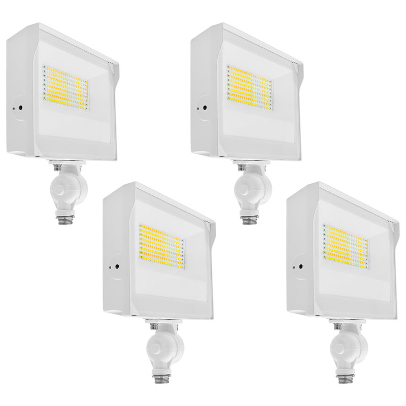 Projecteur universel à DEL LUXRITE, support articulé réglable, IP65, 3CCT 3000K / 4000K / 5000K, 35/50 / 60W, jusqu'à 8760LM, à intensité variable, paquet de 4 capteurs photoélectriques