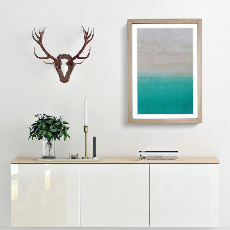 Kuramathi Beach in the Maldives - Picture Frame Graphic Art Print, 76cm H x 50cm W x 2cm D, Oak