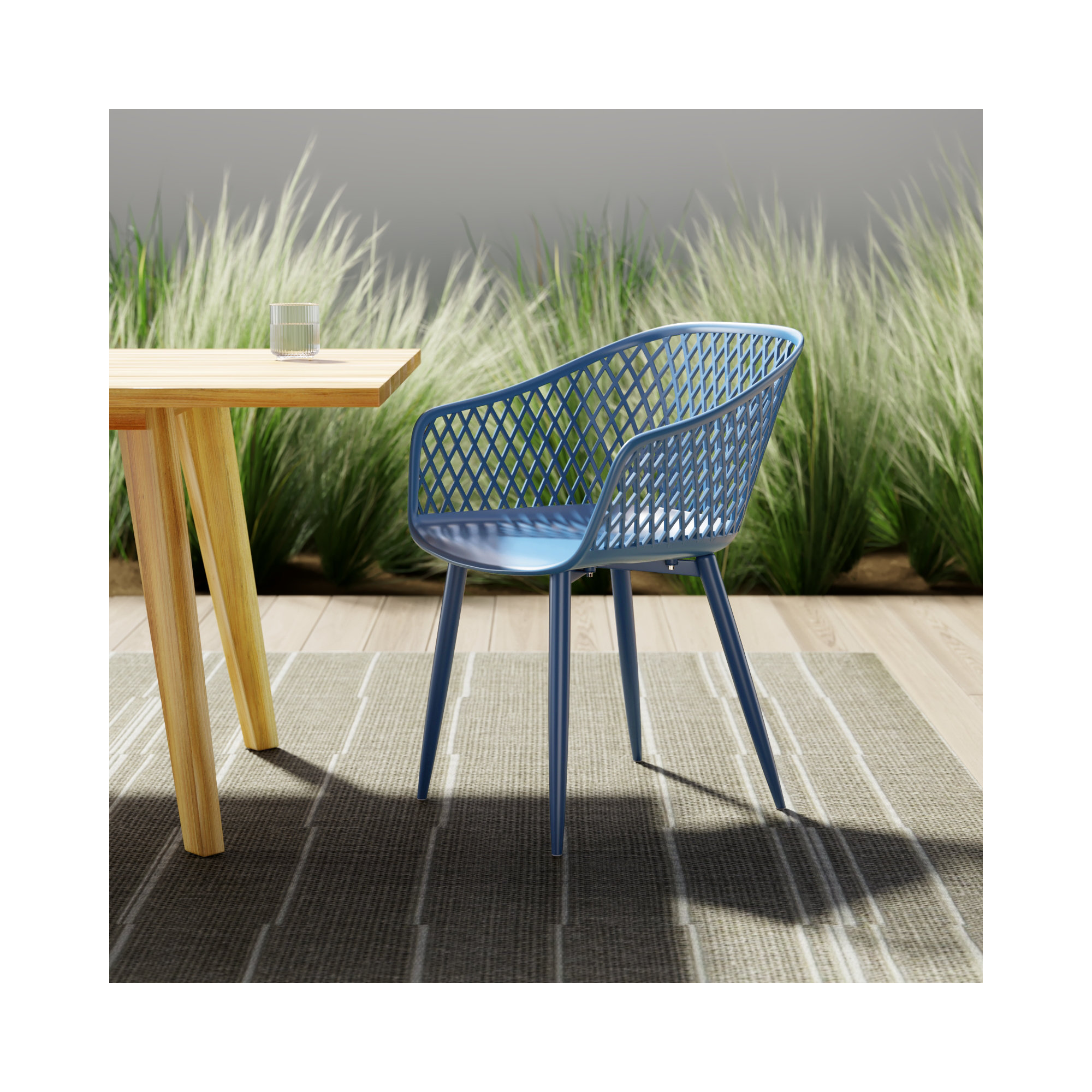 Newark Patio Dining Armchair, Blue