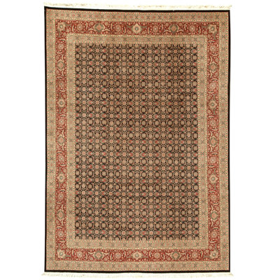 Tapis noir et vin noué à la main de haute qualité