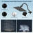 All Metal High Pressure Rainfall 10 Inch Shower Head/Handheld Showerhead Combo/ 12 Inch Adjustable Curved Shower Extension Arm, 7-Spray, 71-Inch Hose, Adhesive Showerhead Holder, Matte Black