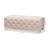Monice Button Tufted Ottoman Bench in Light Beige Fabric & Gold Finish, 16.3" H X 47.7" W X 20.24" D