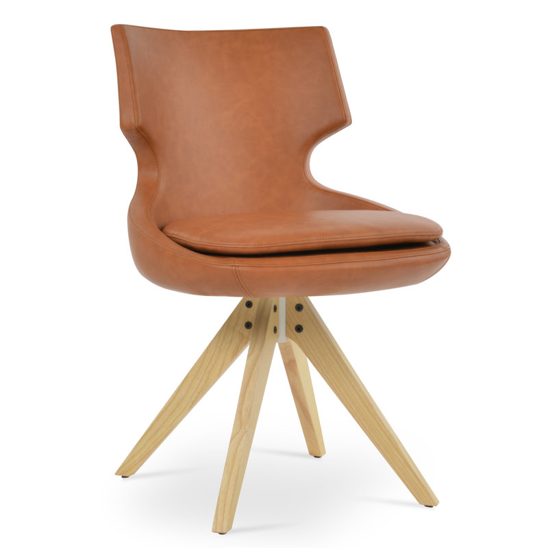 Patara Pyramid Swivel Dining Chair, Caramel PPM, Natural