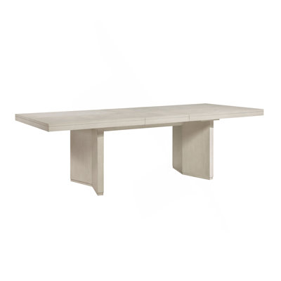 Magnifique table de salle à manger à finition blanche antique avec rallonge séparée