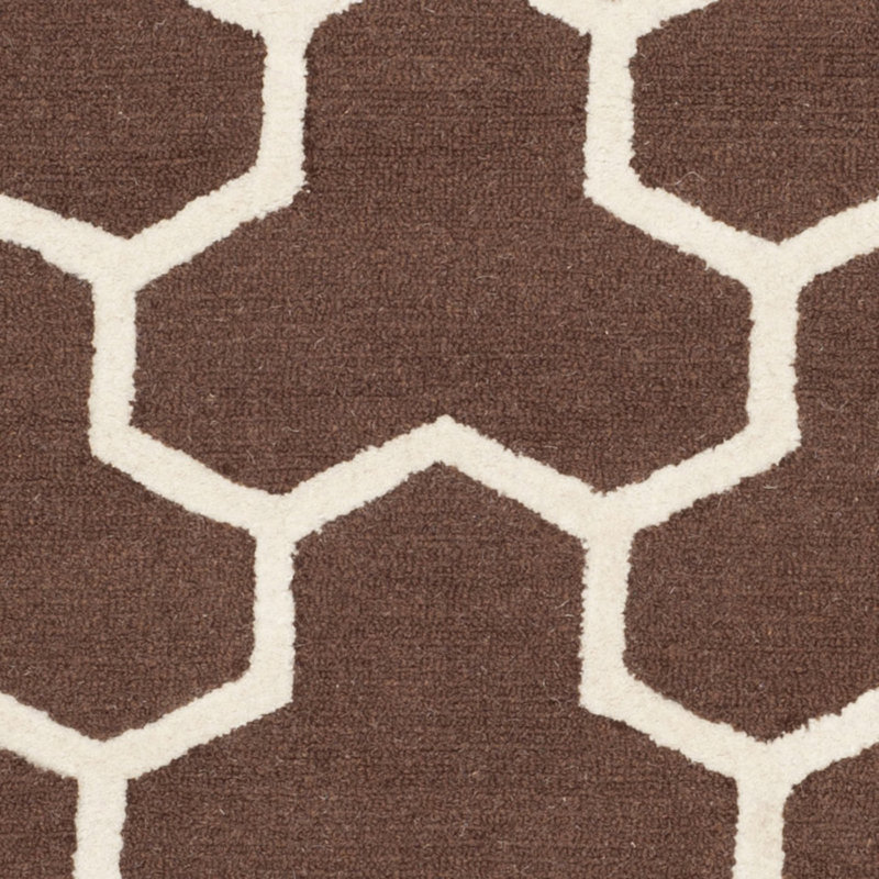 Deedgra Hand Tufted Wool Geometric Rug, Rectangle 6' x 9'