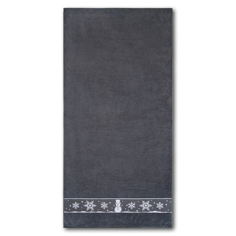 Snowman 3 Piece Towel Bale, Graphite