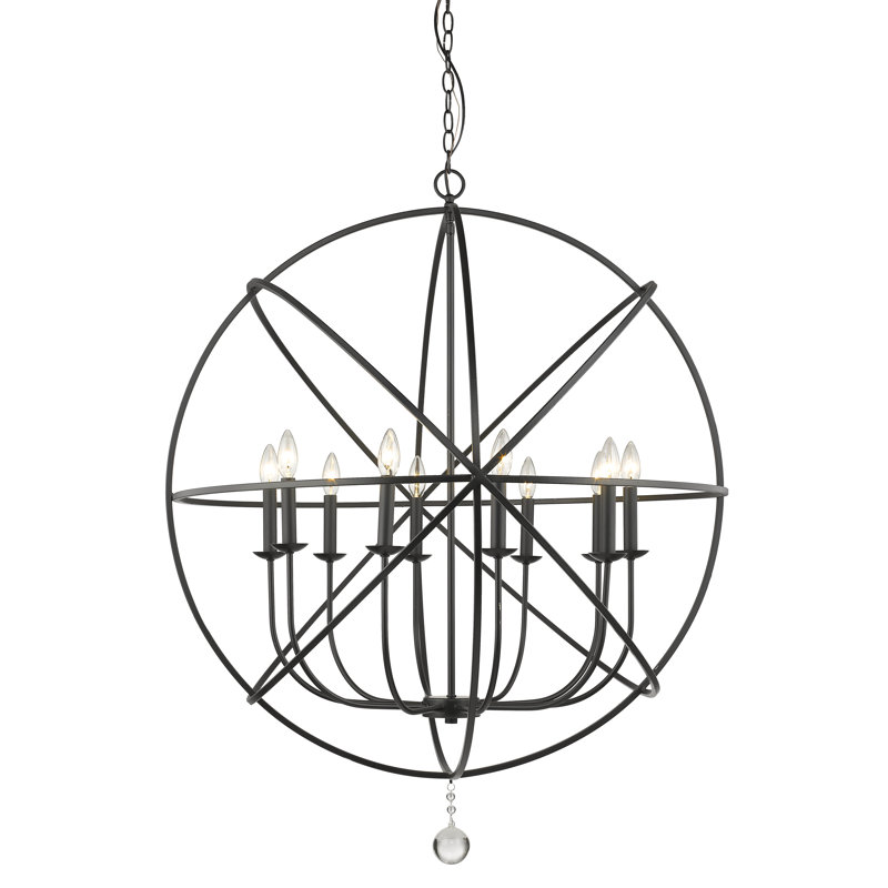 Puma 10 - Light Dimmable Globe Chandelier, Matte Black