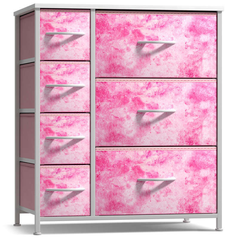 Commode 7 tiroirs Sorbus, Rose Tie-Dye