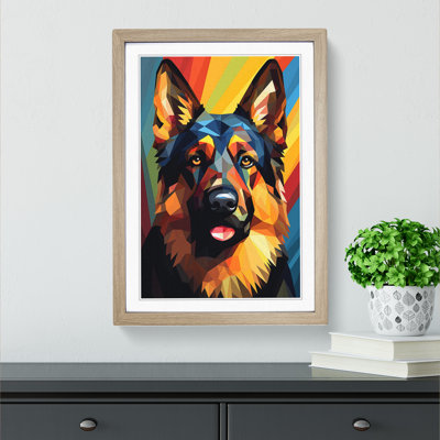 German Shepherd Geometric No.3 - Framed Print