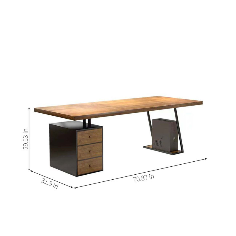 Bureau d'ordinateur en bois massif Home