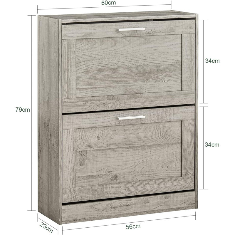 24 Pair Flip Down Shoe Storage, Gray