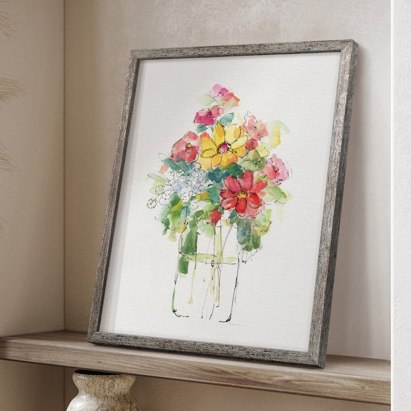 «Summer Picks In Jar I», reproduction encadrée - bois massif 46533, H 11 po x l 9 po