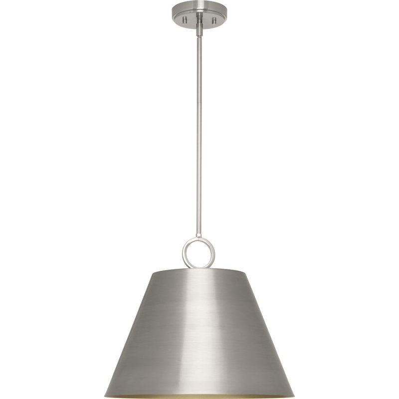 Elda - Light Single Pendant, Brushed Nickel, 15.25" H x 17.87" W x 17.87" D