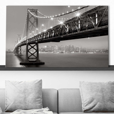 Bay Bridge At Night by Aaron Reed - Photograph