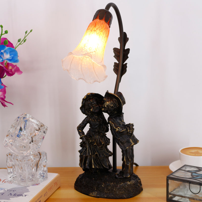 Lampe de table 17,5 pouces Lily Flower Tulip, Orange