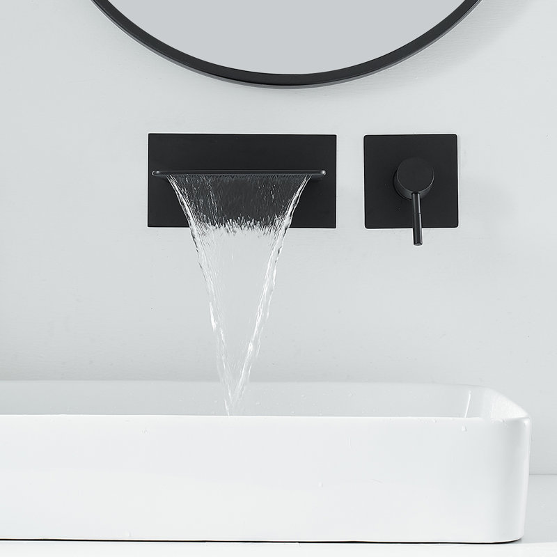 Wall Mounted Optional Single-handle Bathroom Faucet, Matte Black