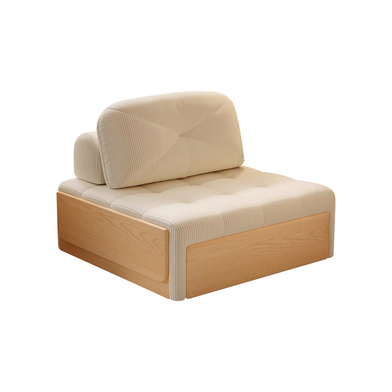 Canapé modulaire kaki en velours côtelé, H 34,25 po x l 47,24 po x P 41,34 po