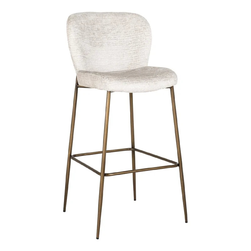 Tabouret Darby, Crème, crème, Doré