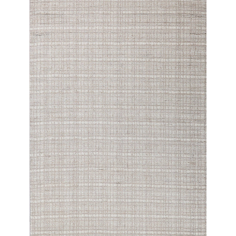 Exquisite Rugs Alpine Handmade Handloomed New Zealand Wool Light Beige/Ivory Area Rug, Rectangle 10' x 14'