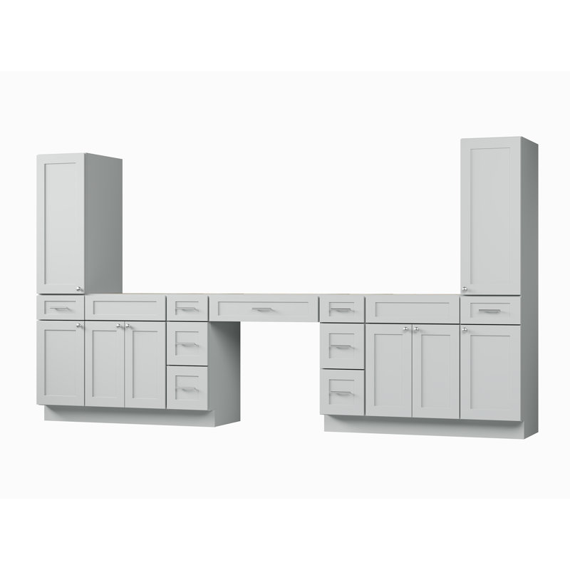Meuble-lavabo double Disar, Gris