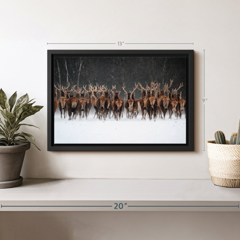 Impression sur toile, "Deer Escape", H 9 po x l 13 po