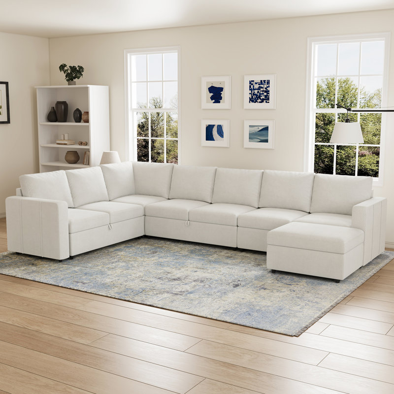 Canapé modulaire Seybert, Chenille beige