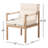 Arbella Upholstered Back Arm Chair in Beige/Natural-1157672184