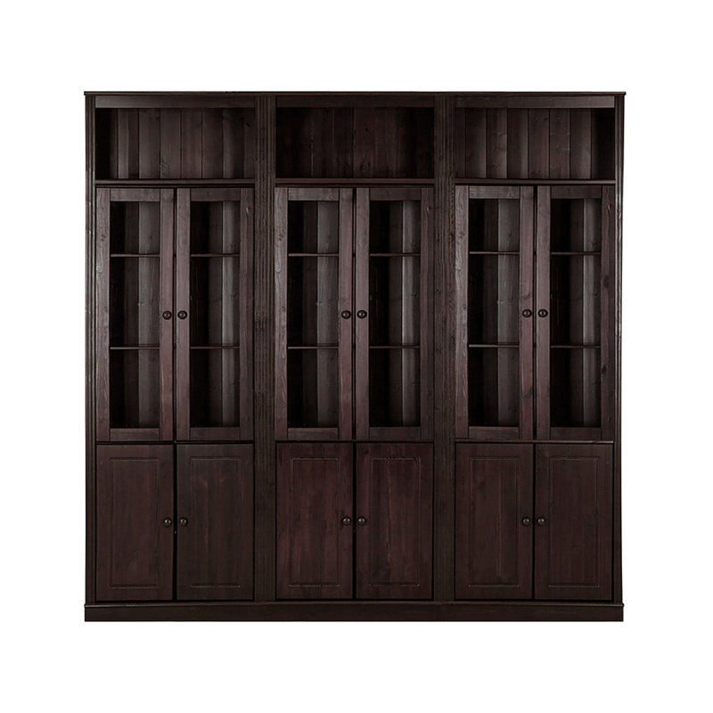 Demetricia 223cm H x 222cm W Library Bookcase, Brown