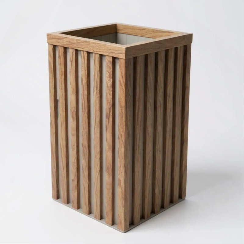 Pot de fleurs carré carré brun moyen, Chestnut