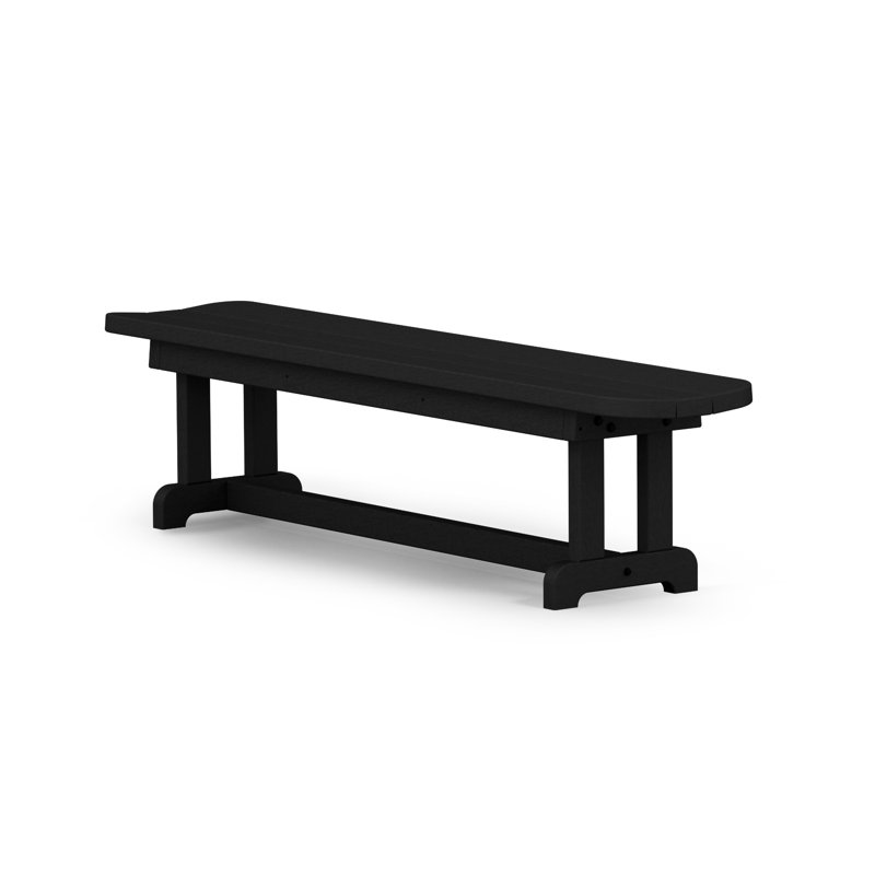 POLYWOOD Park 72" Harvester Backless Bench, Black