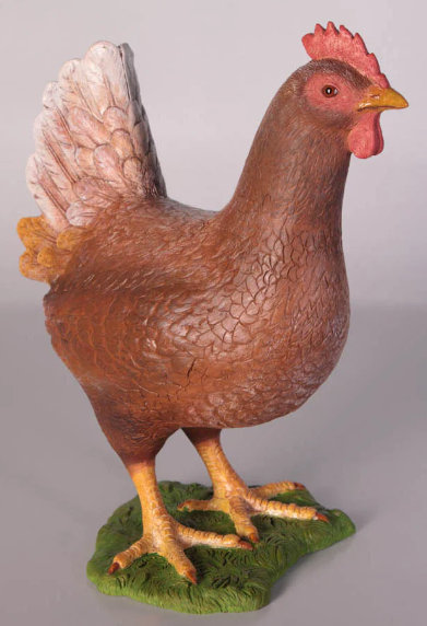 Brunetto Brown Chicken Life Size Statue