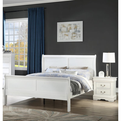 Mobilier de chambre à coucher: grand lit en bois massif, bois blanc pour la décoration