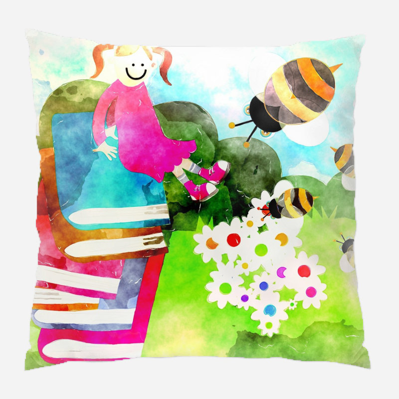 Coussin watercolour Burtrum, Microsuède, Intérieur