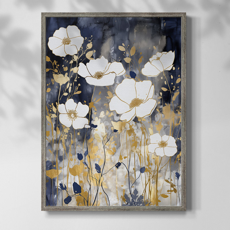 Reproduction encadrée FLORAL Series CCCCLXXVVI - Bois massif, H 11 po x l 9 po