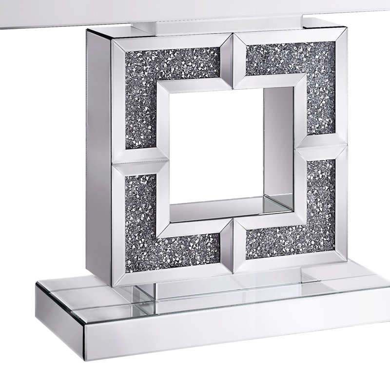 Console Table, Mirrored & Faux Diamonds