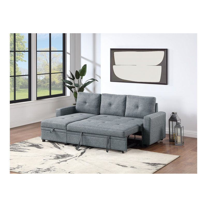 Canapé modulaire convertible noir et gris