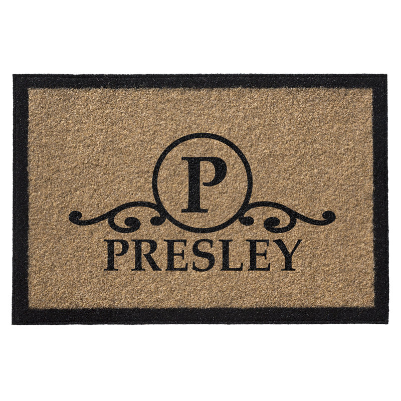 Tapis d'extérieur personnalisé antidérapant toutes saisons, L 36 po x L 60 po, Brun clair, Oui