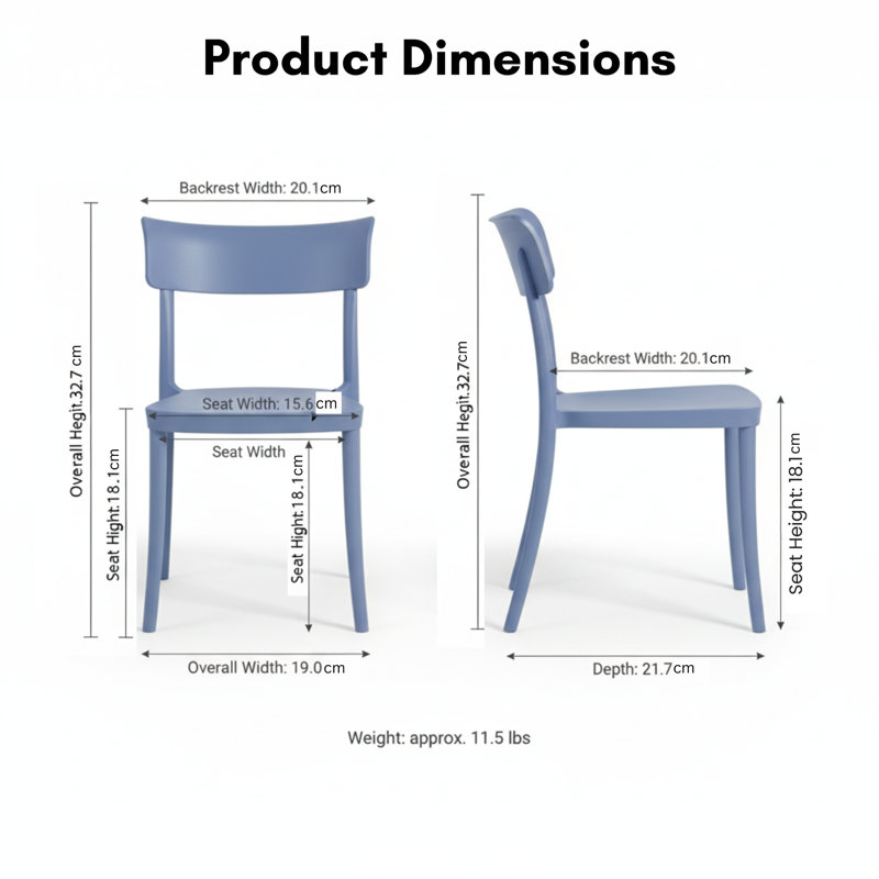 Chaise d'appoint empilable intérieure / extérieure Avvolta, Bleu