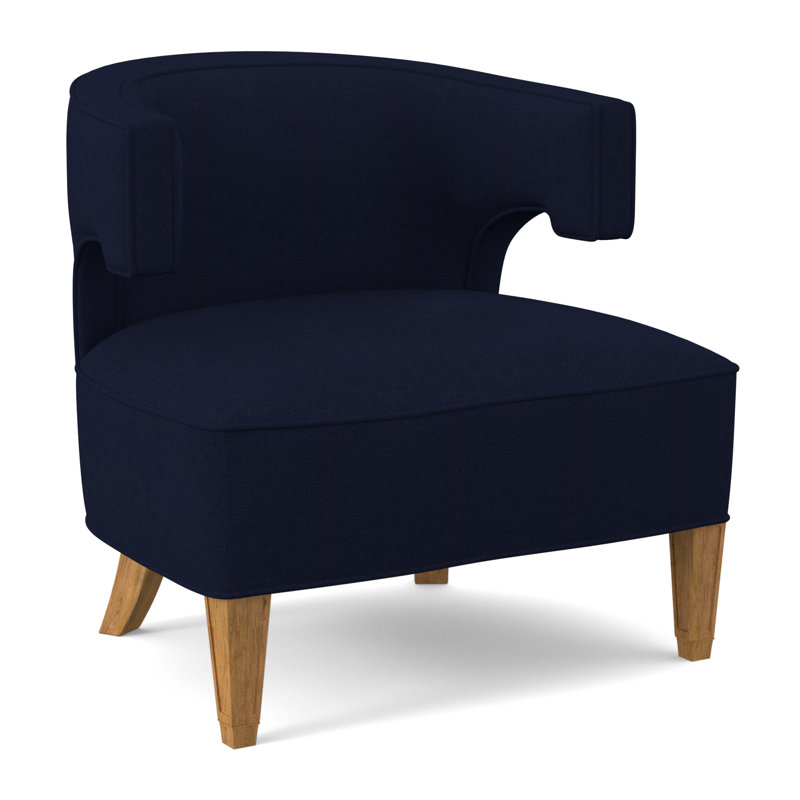 Laurel Upholstered Barrel Chair, Amber, Margaret Uniform Polyester Blend
