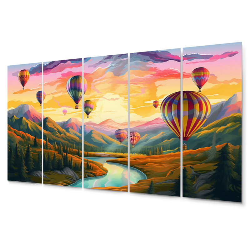 Ensemble de 5 décorations murales en métal