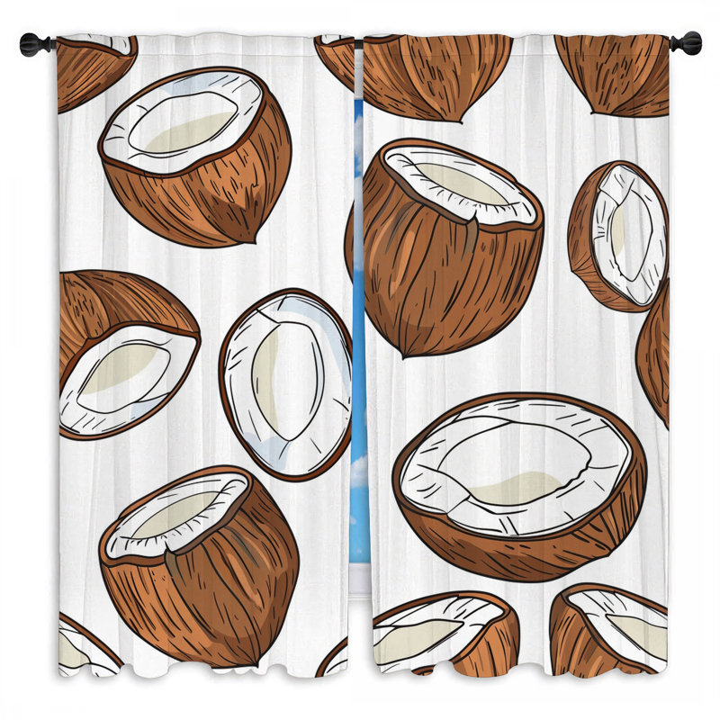 Rideaux alimentaires Coconuts - 2 panneaux, L 20 po x L 52 po