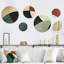 «Abstract Echoes Swirls 1», ensemble de 5 collages abstraits ronds