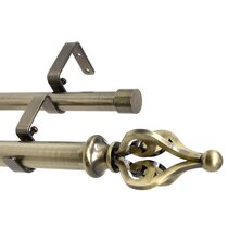 Porter Polished Brass Double Curtain Rod 88-120x1.25