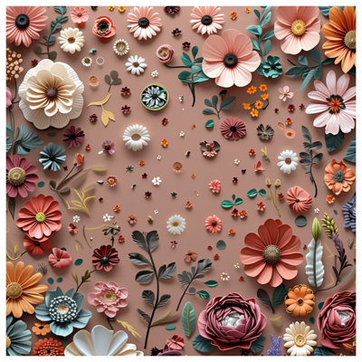 Couvre-lit matelassé en papier à motif floral toutes tailles