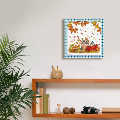 'We Dig Fall B'  by Jean Plout Canvas Wall Art, 12" x 12"